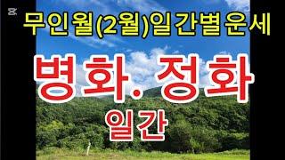 무인월(2월)일간별운세__병화. 정화일간