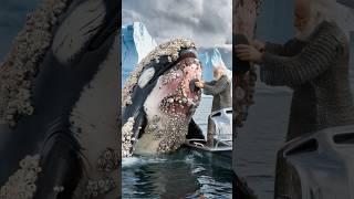 An old sea wolf saves a killer whale from barnacles and lice #sealife #whale #killerwhale