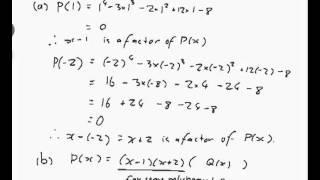 EXAMPLE: Factorising a quartic polynomial