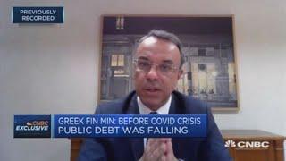 Greece will have euro zone's biggest decline in debt-to-GDP in 2021, finance minister says