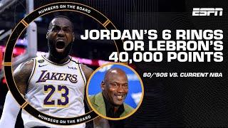 Michael Jordan’s SIX RINGS  OR LeBron James’ 40K CAREER POINTS?!  | Numbers on the Board