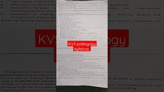 KVS pedagogy syllabus 2022 #kvs CDP syllabus #kvs#viral #shorts #youtubeshorts