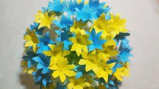 Plastic bottle flower vase craft paper flower / vineesh view