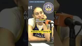 Her face when she realizes he's actually talking ish 