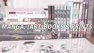 growing my manga and anime book collection + art prints || amiami, rightstuf, etsy haul