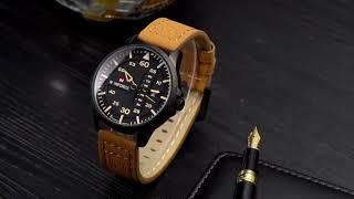 NAVIFORCE Waterproof Military Sport Quartz Men's Watches With Leather Strap (NF-9074)