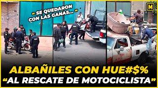 Albañiles le ponen un “Estate Quieto” a Policías gandallas