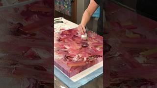 CREATE FUN with a new technique for me! Red & Gold #trirrrtistry #acrylicpouring #art #abstractart