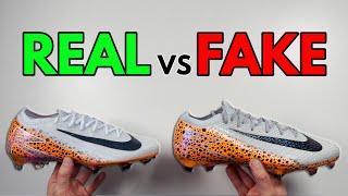 REAL VS FAKE! NIKE MERCURIAL VAPOR 16 ELECTRIC SAFARI FOOTBALL BOOT COMPARISON! (CLEATS)