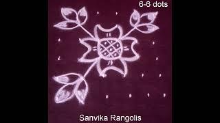 #05 || Beginners 6 dots rangoli || easy rangoli || 6*6 dots || teluginti ammayi || Sanvika Rangolis