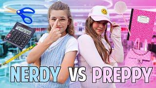 NERDY  VS PREPPY  BACK TO SCHOOL SHOPPING CHALLENGE!! | JKREW