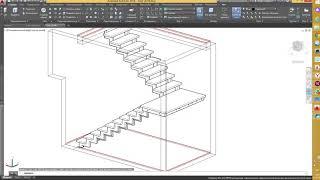 Моделирование лестницы 180градусов с площадкой