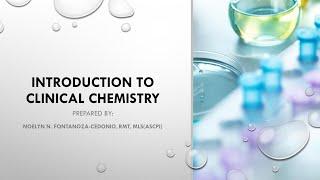 Introduction to Clinical Chemistry