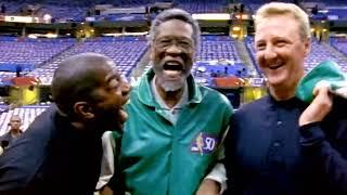 Magic Johnson, Bill Russell, and Larry Bird Share A Funny Moment Together 