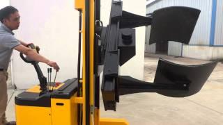 electric paper roll clamping and fliping stacker