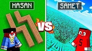 SAMET vs HASAN DEV LABİRENT YAPI KAPIŞMASI !! - Minecraft