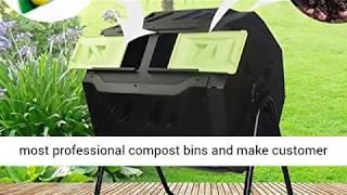 SQUEEZE master Large Compost Tumbler Bin-Outdoor Garden Rotating-Dual Compartment Review-Best Price