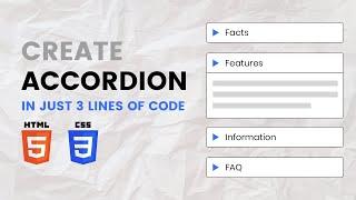 Accordion / Collapsible Div with Just 3 Lines of Code (No Libraries Needed)