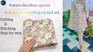 Instagram trending co-ord set कैसे बनाएं/stylish co-ord cutting and stitching/meesho viral co-ordset