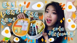 Egg Pencil Case Tour! | Cute Stationary! ft. Phomemo pocket printer | Tiffany Weng