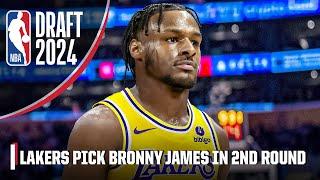 Reaction to Bronny James getting drafted by Los Angeles Lakers with 55th pick | 2024 NBA Draft