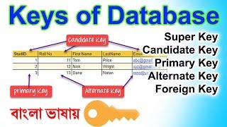 DBMS Key in Bangla || Super Key, Candidate Key, Primary Key, Alternate Key, Foreign Key of Database