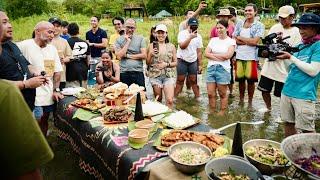 Cooking up a feast for our friends by the river