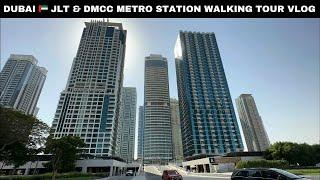 Dubai  Jumeirah Lake Towers (JLT) & DMCC Metro Station Walking Tour 4K Travel Vlog #dubaicitytour