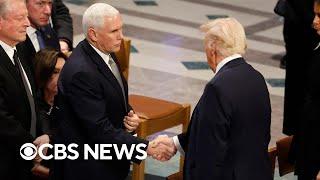 Trump, Pence shake hands at Jimmy Carter's funeral