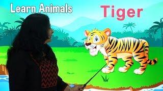 Learn Animals For Kids | Domestic Animals With Pictures | Wild Animals With Spelling | Pre School
