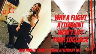 WHY A FLIGHT ATTENDANT WON'T LIFT YOUR LUGGAGE * FLIGHT ATTENDANT LIFE * JACQUELINE TRAVELS *