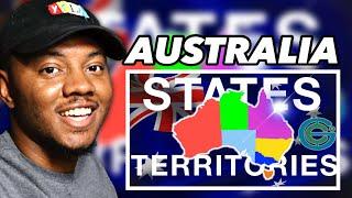 AMERICAN REACTS To AUSTRALIA- States and territories explained (Geography Now!)