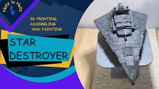 Free Star Destroyer 3D Printed, Assembled and Painted #starwars  #stardestroyer  #3dprinting