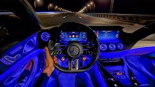 Mercedes AMG GT63 POV Night Drive on the Autobahn! Hybrid Brutal V8! 4K Interior Review