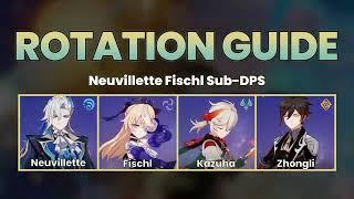 ROTATION GUIDE - Neuvillette, Fischl, Kazuha, Zhongli | Genshin Impact