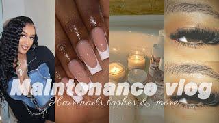 self care/ maintenance vlog | hair, lashes, nails & more