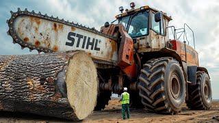 Extreme Dangerous Fastest Big Chainsaw Cutting Tree Machines | Monster Stump Removal Excavator #41