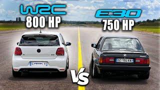 POLO WRC 800 HP VS BMW E30 750 HP !  DRAG RACE