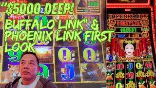 $5,000 Deep in  Buffalo Link Slot Machine $20 a spin & First Phoenix Link Play!"