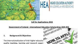 Government of Ireland  International Education Scholarships for International students (GOI-IES)