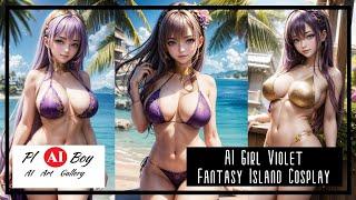 4K AI LOOKBOOK | AI Models | Fantasy Girls AI-Art - Fantasy Island Cosplay - AI Girl Violet