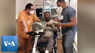 Brazilian Football Legend Pele Works Out in Sao Paulo Hospital