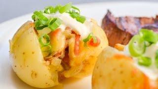 Cheesy Mini Stuffed Roast Potatoes - Video Recipe