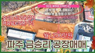 (최적화된)제조업,물류업 금승리 파주공장매매 영상번호240043/핵타르부동산TV 010-5737-2349