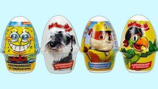 Surprise Eggs KidsWorld Dessert Pudding Paw Patrol Spongebob