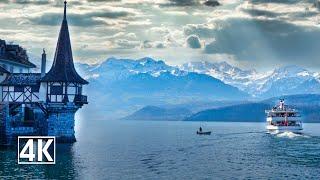 Switzerland  the picturesque Oberhofen Castle by Lake Thun