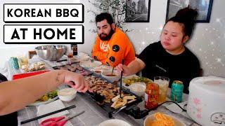 KOREAN BBQ PORK BELLY WRAPS + WAGYU STEAK FEAST AT HOME (COOKING + EATING) MUKBANG 먹방 EATING SHOW!