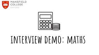 Virtual Open Day 2021: Maths demonstration interview