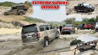 Risky sunday offroad ever | Steep uphill climb with Isuzu, Thar, Gypsy, Wrangler, Scorpio 2wd, MM550