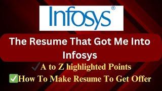 How to Make ATS Friendly Resume | Resume to Get Hired into Infosys